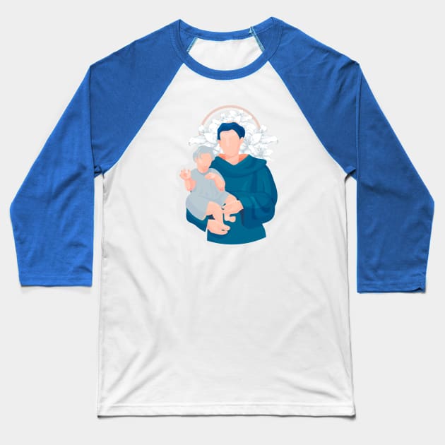 Saint Anthony of Padua Baseball T-Shirt by tatadonets